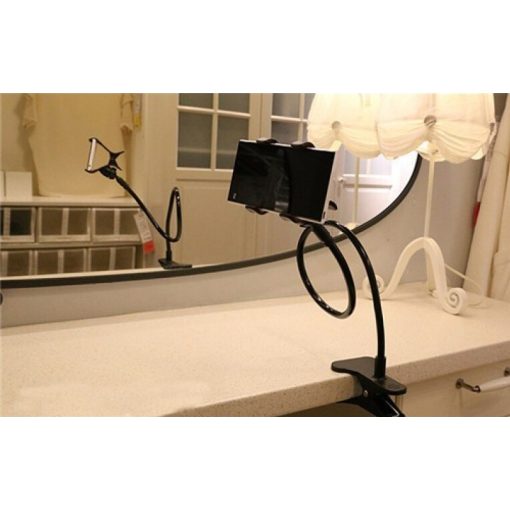 Felcsíptethető univerzális asztali telefontartó, fekete - Harmadik kéz ami megtartja a mobilod!