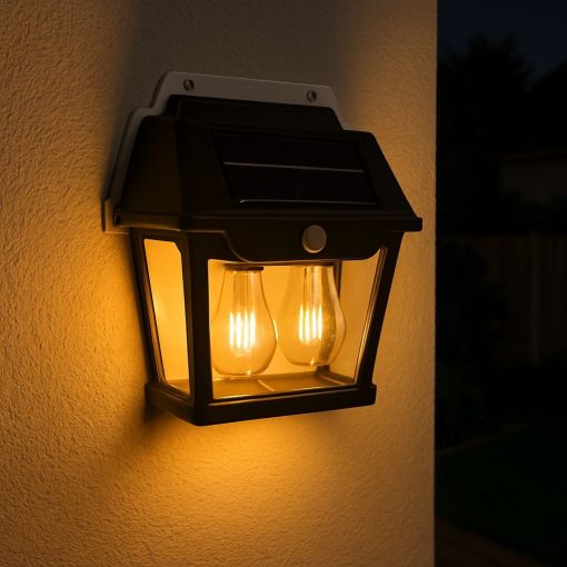 Dupla LED-es, napelemes, mozgásérzékelős kültéri világítás