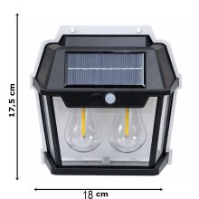 Dupla LED-es, napelemes, mozgásérzékelős kültéri világítás