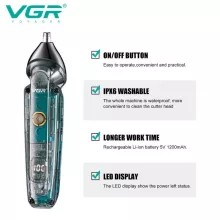 VGR V-949 Professzionális többfunkciós trimmelő – szakáll-, fül- és orrszőrvágó, vízálló, digitális kijelző