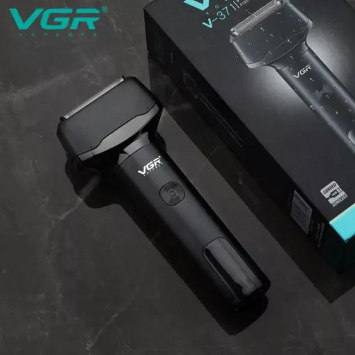 VGR V-371 Elektromos borotva férfiaknak – Kihajtható trimmelővel, vezeték nélküli, IPX5 vízálló, nedves és száraz borotválkozáshoz