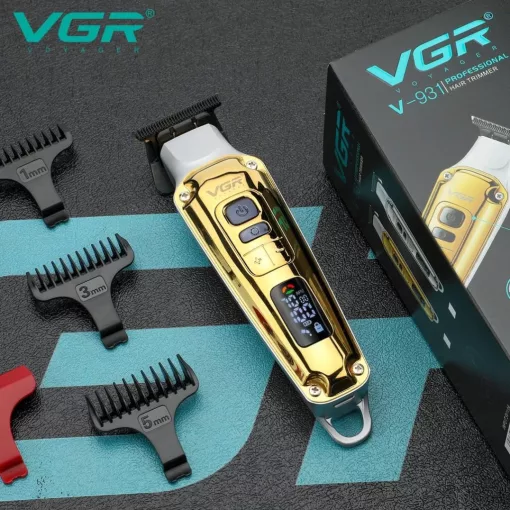 VGR V-931 Professzionális hajvágó digitális kijelzővel, 5500–7000RPM, 240 perc üzemidő, 1600mAh akkumulátor