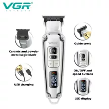 VGR V-931 Professzionális hajvágó digitális kijelzővel, 5500–7000RPM, 240 perc üzemidő, 1600mAh akkumulátor