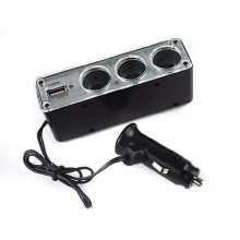 Autós szivargyujtó elosztó + USB Holm0037