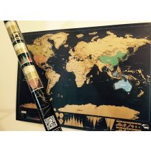 Kaparós világtérkép, utazós - Ajándékozz ilyen kaparós térképet és inspiráld szeretted a világ felfedezésére!