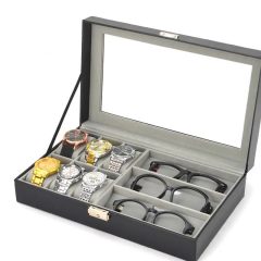 elegáns óra ésszemüvegtartó doboz 9 fakkos