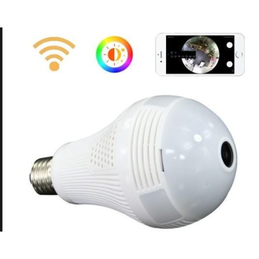 LED égőnek álcázott WIFI-s panoráma kamera - 360°-os Biztonság!