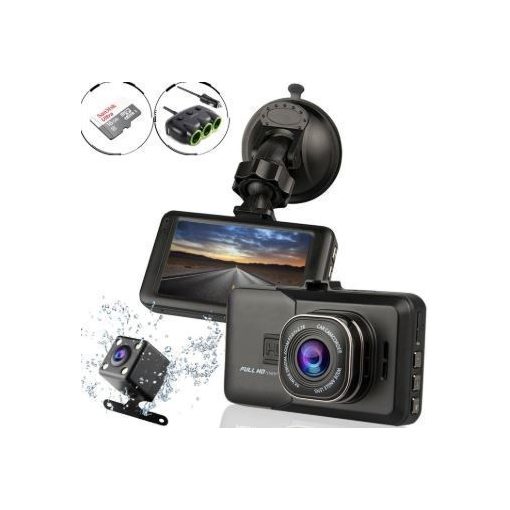 DUPLA kamerás BlackBox autós kamera tolató kamerával - Láss tisztán minden forgalmi helyzetben, legyen kamera elől és hátul egyaránt!