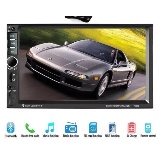 Magyar menüs, 2Din-es autórádió 7 colos,multimédiás rendszer , mp5 4*45W Ingyen szállítással