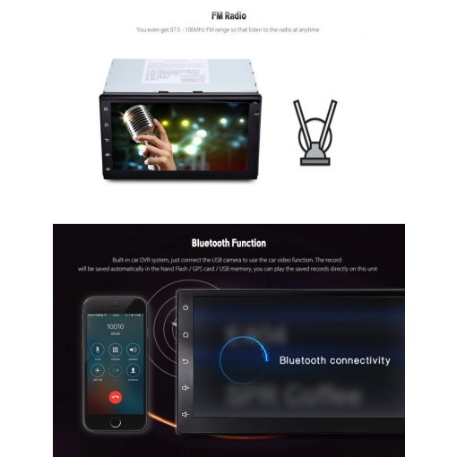 AlphaOne HD 212 Androidos 2 dines autó rádió,GPS el ingyen szállítással, magyar menüvel, Iso csatlakozóval