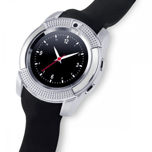 V8 Android, IOS okosóra  - Sim foglalattal, sport funkcióval, Ezüst-Fekete!