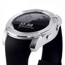 V8 Android, IOS okosóra  - Sim foglalattal, sport funkcióval, Ezüst-Fekete!