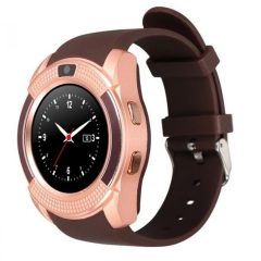   Bass V8 okos óra arany barna -Sport funkció,sim foglalat,kamera, android és ios telefonokra egyaránt.