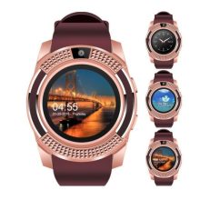 Bass V8 okos óra arany barna -Sport funkció,sim foglalat,kamera, android és ios telefonokra egyaránt.