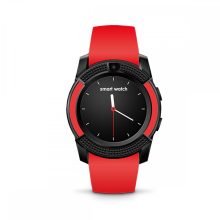 Bass V8 okos óra piros -Sport funkció,sim foglalat,kamera, android és ios telefonokra egyaránt.