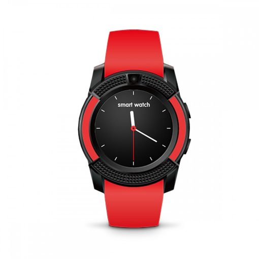 Bass V8 okos óra piros -Sport funkció,sim foglalat,kamera, android és ios telefonokra egyaránt.