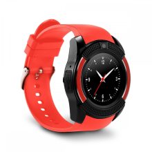 Bass V8 okos óra piros -Sport funkció,sim foglalat,kamera, android és ios telefonokra egyaránt.