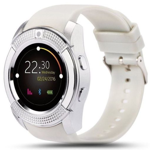 Bass V8 okos óra fehér - Sport funkció,sim foglalat,kamera, android és ios telefonokra egyaránt.