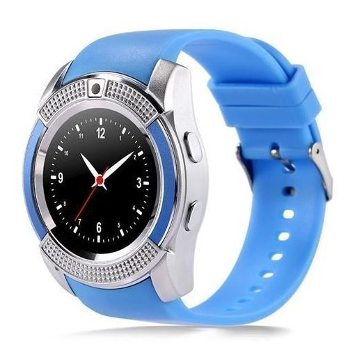 Bass V8 okos óra kék - Sport funkció,sim foglalat,kamera, android és ios telefonokra egyaránt.