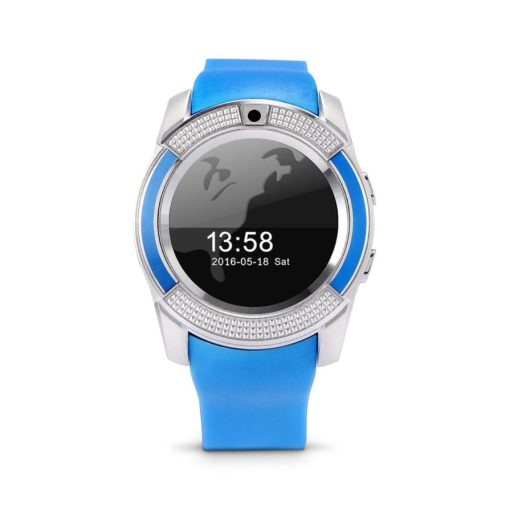 Bass V8 okos óra kék - Sport funkció,sim foglalat,kamera, android és ios telefonokra egyaránt.