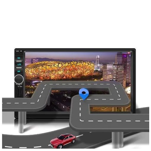 GPS Navigációs, Magyar menüs 7" LCD Bluetooth Mp5 Autórádió - Képernyő tükrözéssel, Kormányvezérlővel!