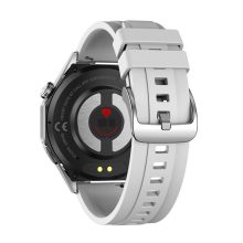 Laxasfit GT4 Pro ezüst okosóra - szürke szilikon szíjjal magyar menüvel