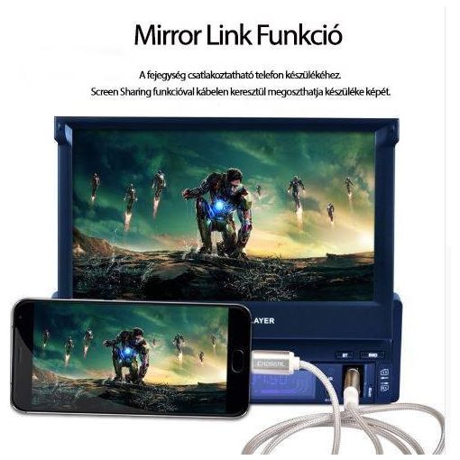 1 Dines rejtett kijelzős autós rádió 9601 Ingyenes szállítás