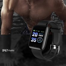 ID116 Plus Fekete Okoskarkötő - magyar nyelvű telefonos applikáció, aktivitásmérő, kamera