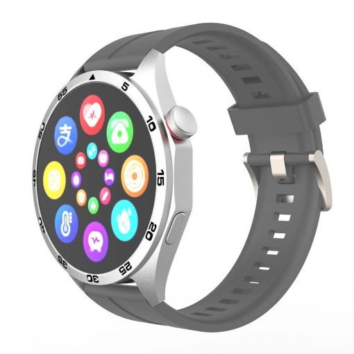 Laxasfit GT4 okosóra okosóra ezüst színű szürke szilion szíjjal -  Pulzus, vérnyomás, véroxigén mérés