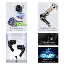 AirMaximo – Fehér vezeték nélküli fülhallgató, kijelzős töltőtokkal