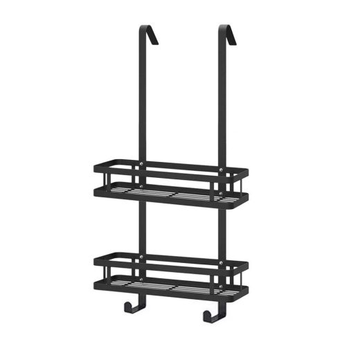 Fúrás Nélküli Helytakarékos Zuhanypolc – 2 Kosárral és Törölközőtartóval