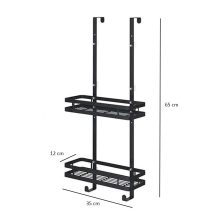 Fúrás Nélküli Helytakarékos Zuhanypolc – 2 Kosárral és Törölközőtartóval