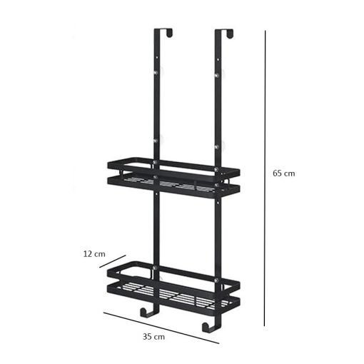 Fúrás Nélküli Helytakarékos Zuhanypolc – 2 Kosárral és Törölközőtartóval