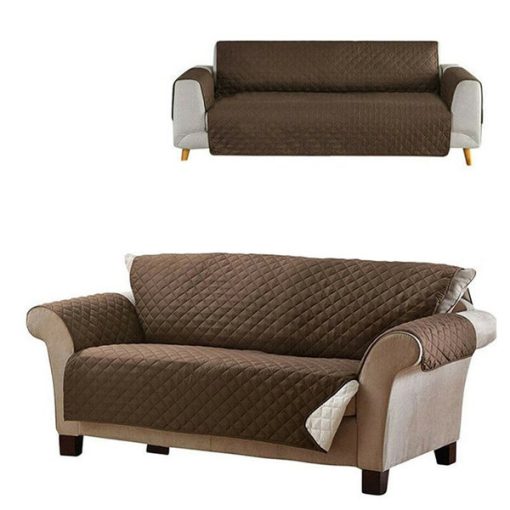 Kétoldalú kanapévédő takaró - Barna-bézs