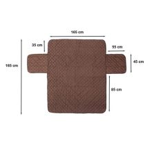 Kétoldalú kanapévédő takaró - Barna-bézs