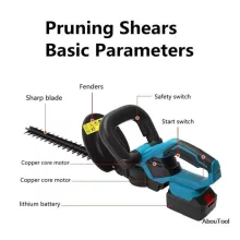 Hedge Vezeték Nélküli Lítium Sövényvágó 21V, 2 akkumlátorral