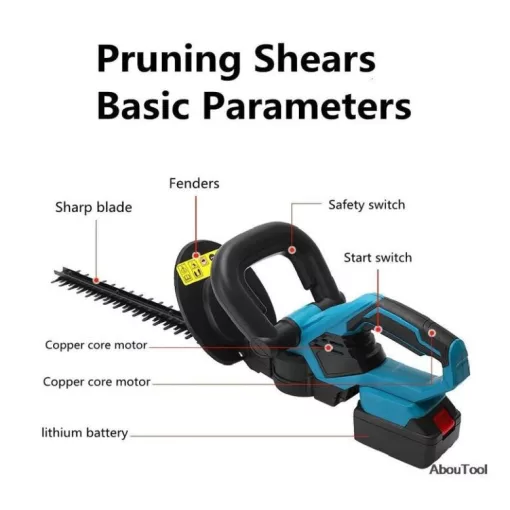 Hedge Vezeték Nélküli Lítium Sövényvágó 21V, 2 akkumlátorral