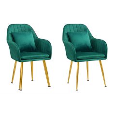 Corvania 2db szék Sötétzöld-arany