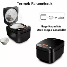 5 Literes Többfunkciós Rizsfőző és Multicooker – 10 főzési programmal, időzítővel, tapadásmentes belső edénnyel