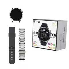 ZTfit ZT-08 Ezüst okosóra szilikon és fém szíjjal