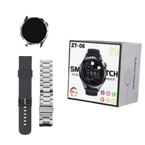 ZTfit ZT-08 Ezüst okosóra szilikon és fém szíjjal