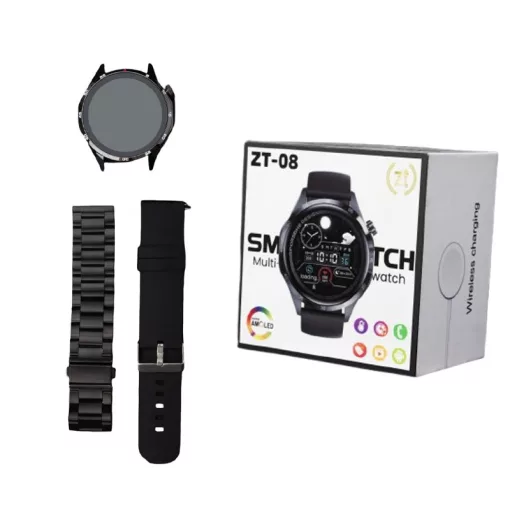 ZTfit ZT-08 Fekete okosóra szilikon és fém szíjjal
