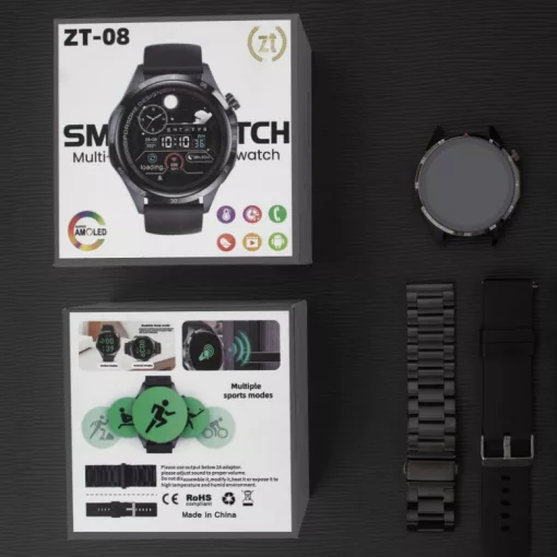 ZTfit ZT-08 Fekete okosóra szilikon és fém szíjjal