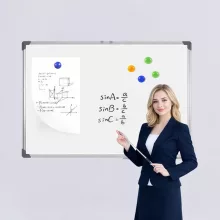 Kétoldalú mágneses fehértábla – falra akasztható, letörölhető írótábla otthonra, irodába és oktatáshoz, 90x120 cm