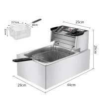 6 literes elektromos fritőz,olajsütő - 2500W