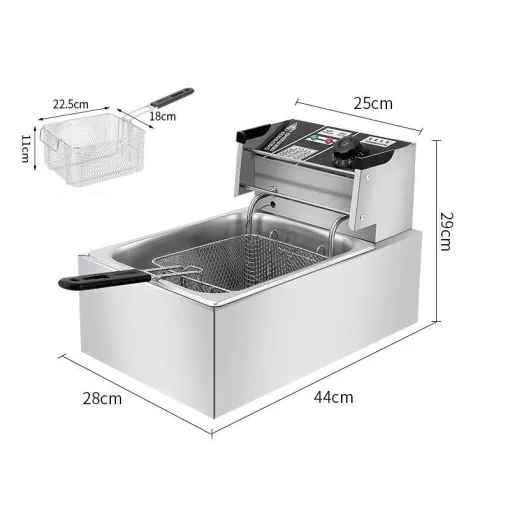 6 literes elektromos fritőz,olajsütő - 2500W