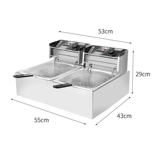12 literes elektromos fritőz,olajsütő -  2*2500W
