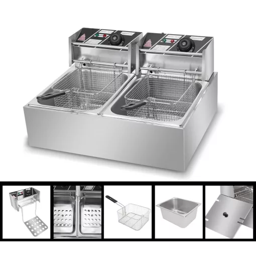 12 literes elektromos fritőz,olajsütő -  2*2500W