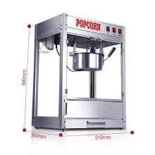 Professzionális elektromos popcorn gép – 1600 W – rozsdamentes acél kivitel