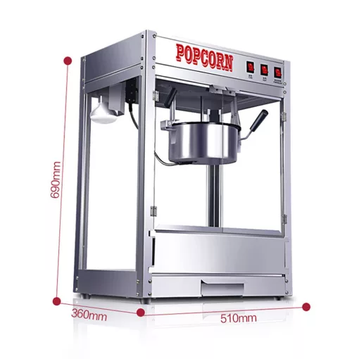 Professzionális elektromos popcorn gép – 1600 W – rozsdamentes acél kivitel